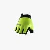 100% EXCEEDA Gel Short Finger Gloves Fluo Yellow