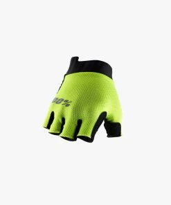 100% EXCEEDA Gel Short Finger Gloves Fluo Yellow