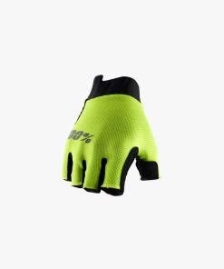 100% EXCEEDA Gel Women's Short Finger Gloves Fluo Yellow