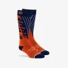 100% TORQUE Comfort Moto Socks Navy/Orange 1 100% TORQUE Comfort Moto Socks Navy/Orange