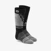 100% TORQUE Moto Socks - Black/Grey - Youth