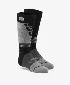 100% TORQUE Moto Socks - Black/Grey - Youth