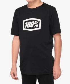 100% Youth Shorts And Pants ICON Youth Short Sleeve Tee Black