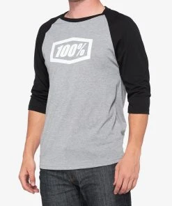100% Tech Tees ESSENTIAL 3/4 Sleeve Tech Tee - Grey/Black