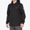 100% Jackets APACHE Hooded Snap Jacket - Black
