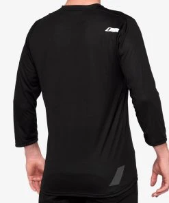 100% AIRMATIC 3/4 Sleeve Jersey Black