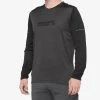 100% RIDECAMP Long Sleeve Jersey Black/Charcoal Men's Jerseys