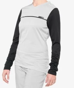 100% RIDECAMP Women's Long Sleeve Jersey Grey/Black