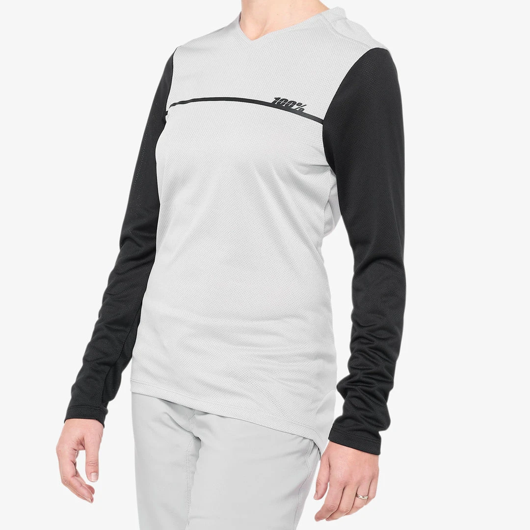 100% RIDECAMP Women's Long Sleeve Jersey Grey/Black 3 100% RIDECAMP Women's Long Sleeve Jersey Grey/Black