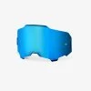 100% Europe Goggle Lenses ARMEGA Replacement Lens Blue Mirror