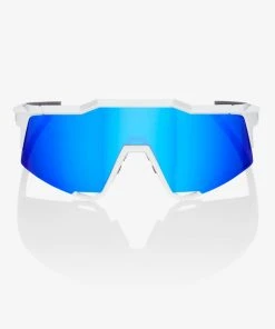 100% Europe Sunglasses SPEEDCRAFT - Matte White - HiPER Blue Multilayer Mirror Lens - SP22