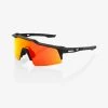 100% Europe Sunglasses SPEEDCRAFT® SL - Soft Tact Black - HiPER® Red Multilayer Mirror Lens
