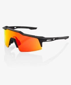 100% Europe Sunglasses SPEEDCRAFT® SL - Soft Tact Black - HiPER® Red Multilayer Mirror Lens
