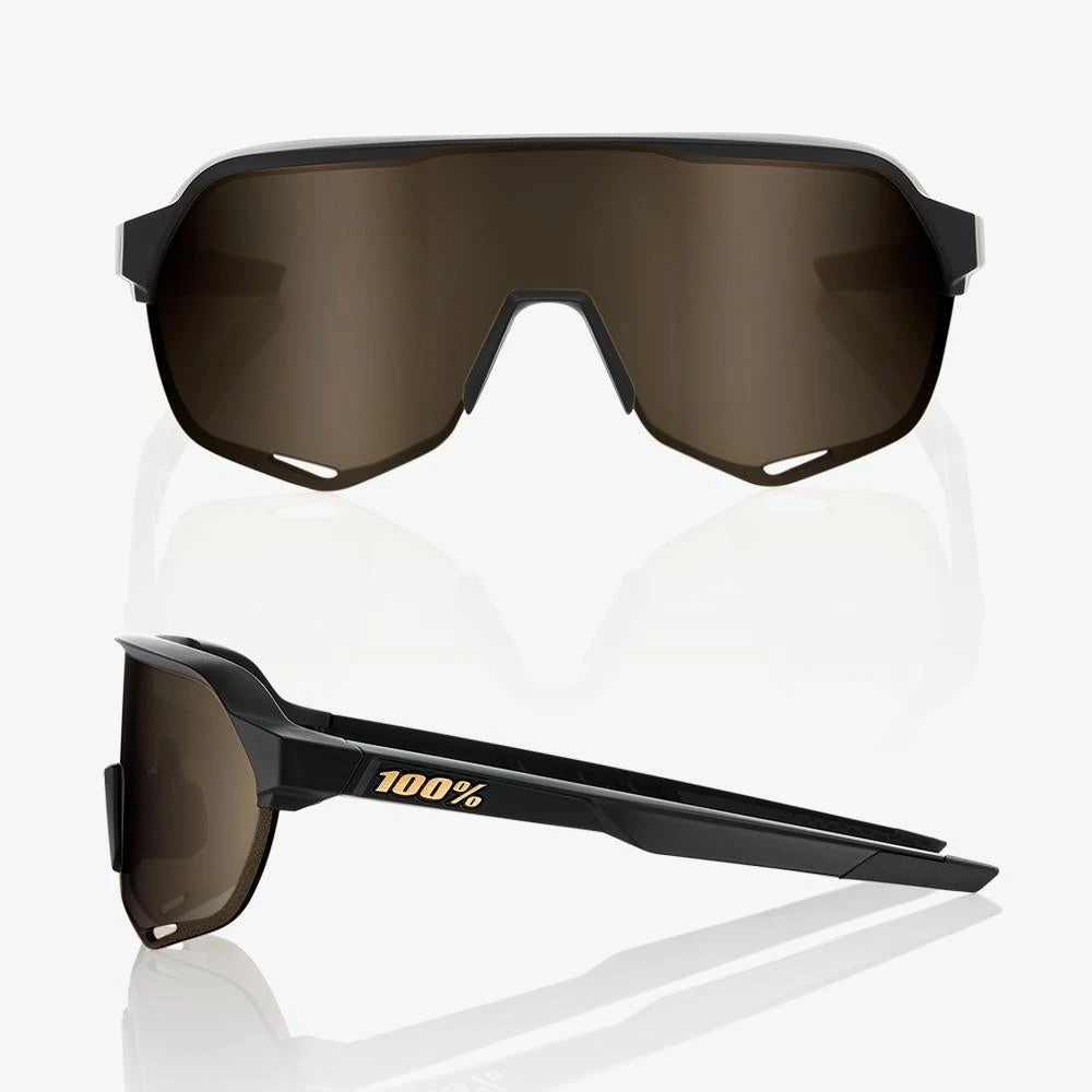 100% Europe Sunglasses S2 - Matte Black - Soft Gold Mirror Lens 4 100% Europe Sunglasses S2 - Matte Black - Soft Gold Mirror Lens