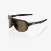 100% Europe Sunglasses S2 - Matte Black - Soft Gold Mirror Lens