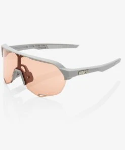 100% Europe Sunglasses S2 - Soft Tact Stone Grey - HiPER Coral Lens