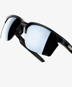 100% Europe SPORTCOUPE - Matte Black - HiPER Silver Mirror Lens
