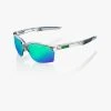 100% Europe SPORTCOUPE - Polished Translucent Crystal Grey - Green Multilayer Mirror Lens