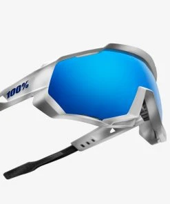 100% Europe Sunglasses SPEEDTRAP® - Matte White - HiPER® Blue Multilayer Mirror Lens