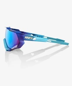 100% Europe SPEEDTRAP - Matte Metallic Into The Fade - Blue Topaz Multilayer Mirror Lens - 1 Sunglasses