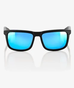 100% Europe Sunglasses BLAKE - Matte Black - HiPER Blue Multilayer Mirror Lens - SP22