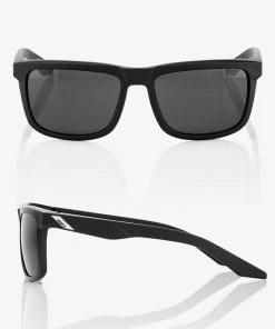 100% Europe Sunglasses BLAKE - Soft Tact Black - Smoke Lens - SP22