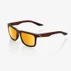 100% Europe BLAKE - Soft Tact Rootbeer - Flash Gold Lens Sunglasses