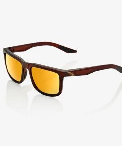 100% Europe BLAKE - Soft Tact Rootbeer - Flash Gold Lens Sunglasses
