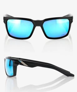 100% Europe DAZE - Matte Black - HiPER Blue Multilayer Mirror Lens Sunglasses