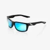 100% Europe DAZE - Matte Black - HiPER Blue Multilayer Mirror Lens Sunglasses