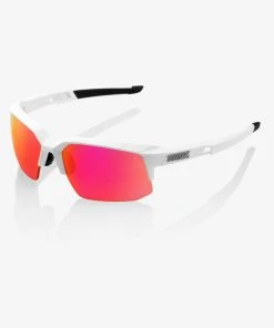 100% Europe SPEEDCOUPE - Soft Tact Off White - Purple Multilayer Mirror Lens Sunglasses