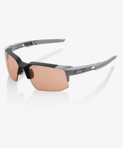 100% Europe Sunglasses SPEEDCOUPE - Soft Tact Stone Grey - HiPER Coral Lens