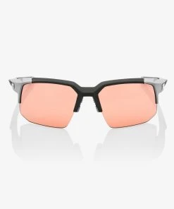100% Europe Sunglasses SPEEDCOUPE - Soft Tact Stone Grey - HiPER Coral Lens