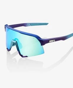 100% Europe Sunglasses S3 - Matte Metallic Into The Fade - Blue Topaz Multilayer Mirror Lens