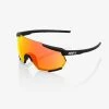 100% Europe RACETRAP - Soft Tact Black - HiPER Red Multilayer Mirror Lens