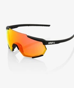 100% Europe RACETRAP - Soft Tact Black - HiPER Red Multilayer Mirror Lens