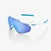 100% Europe RACETRAP Movistar Team White HiPER Blue Multilayer Mirror Lens