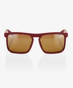 100% Europe Sunglasses BLAKE - Soft Tact Crimson - Bronze Lens