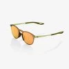 100% Europe Sunglasses LEGERE ROUND - Matte Metallic Viperidae - Bronze Multilayer Mirror Lens
