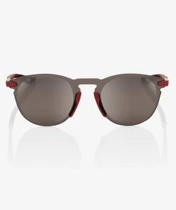 100% Europe LEGERE Round - Soft Tact Crimson - HiPER® Silver Mirror Lens Sunglasses