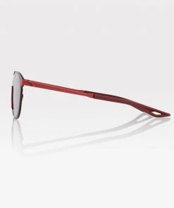 100% Europe LEGERE Round - Soft Tact Crimson - HiPER® Silver Mirror Lens Sunglasses