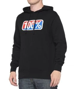 100% Fleece CLASSIC Hooded Sweatshirt - Black