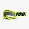 100% Europe Enduro Goggles ACCURI 2 Enduro MTB Goggle Fluo Yellow - Clear Vented Dual Lens