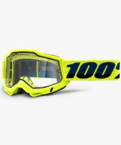100% Europe Enduro Goggles ACCURI 2 Enduro MTB Goggle Fluo Yellow - Clear Vented Dual Lens