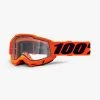 100% Europe ACCURI 2 Enduro MTB Goggle Neon Orange - Clear Vented Dual Lens
