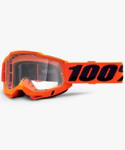 100% Europe ACCURI 2 OTG Goggle Neon Orange - Clear Lens Over The Glasses [OTG]