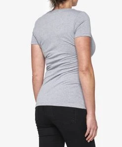 100% THORUNN Women's V-Neck Heather Grey
