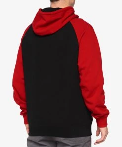 100% Fleece BARRAGE Hooded Pullover Sweatshirt Chili Pepper/Black