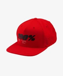 100% Europe Hats DRIVE Snapback Hat Red