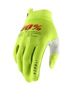 100% ITRACK Gloves Fluo Yellow